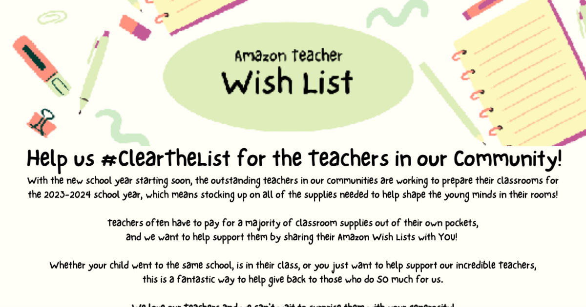 Amazon Teacher Wish List site